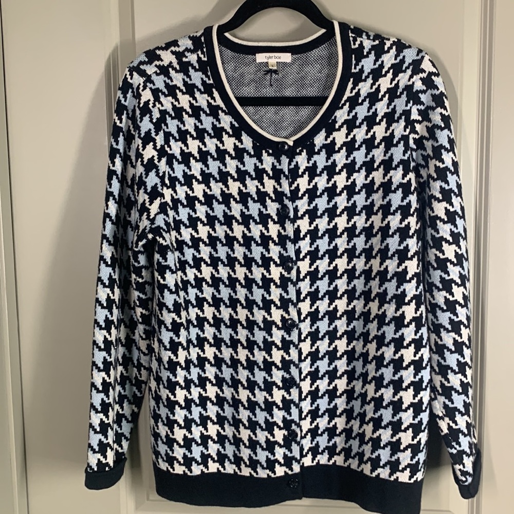 Tyler‎ Boe Geometric Button Front Cardigan SZ L
